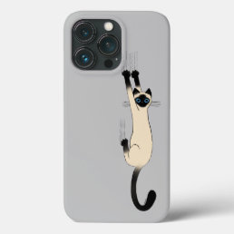 Siamese Cat Hanging On | Funny Cat with Blue Eyes iPhone 13 Pro Case