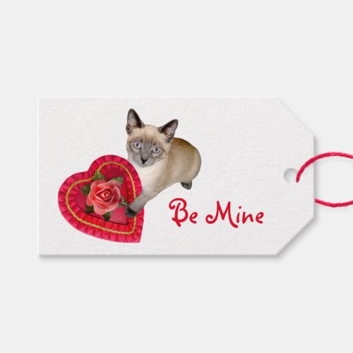 Siamese Cat Heart Box Gift Tags