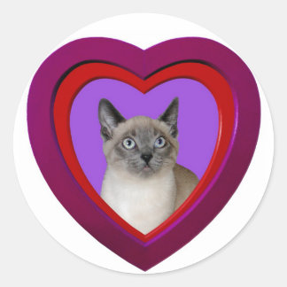 Siamese Cat Heart Sticker