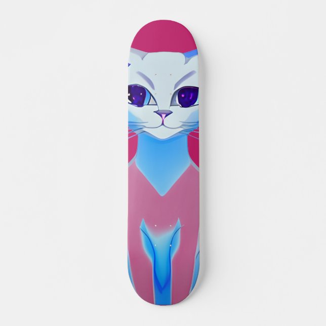 Siamese Cat Hot Pink Skateboard (Front)