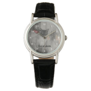 Siamese Cat In Black And White Personalized Watch