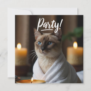 Siamese Cat in Spa PARTY invitation 