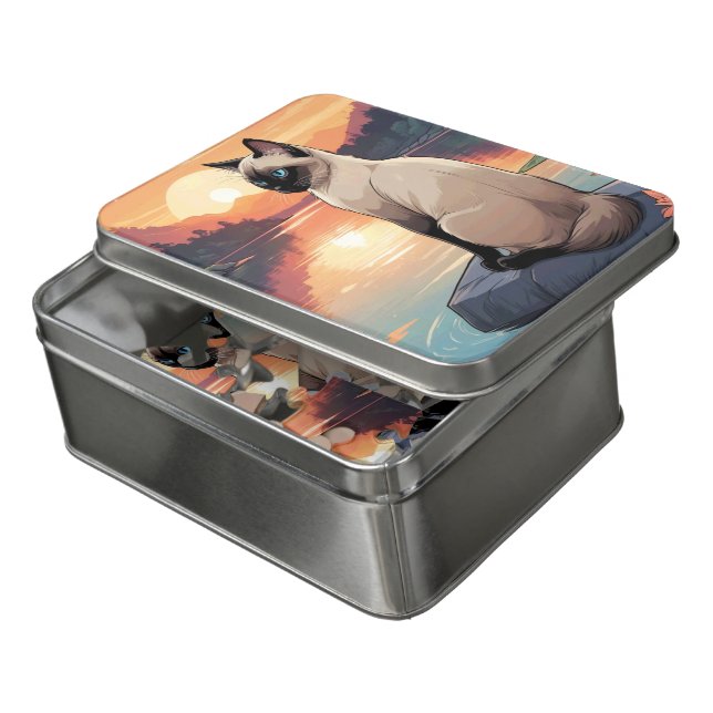 Siamese Cat Jigsaw Puzzle (Lid Open)