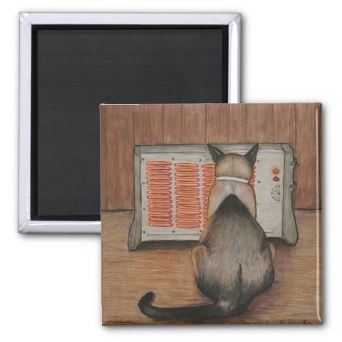 Siamese Cat Keepin Warm Magnet