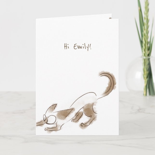 Siamese cat kitten Art Birthday card (Front)
