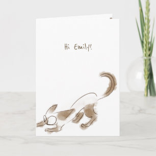 Siamese cat kitten Art Birthday card