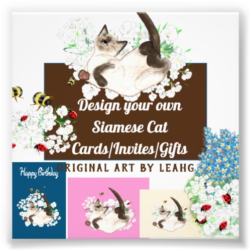 Siamese Cat Kitten - Design Own Cards and Gifts Photo Print