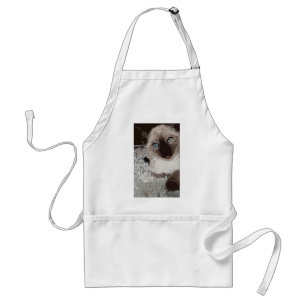 Siamese cat kitty pet animal friend family art adult apron