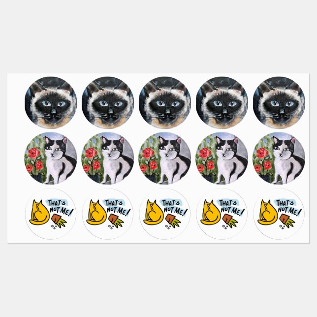 Siamese cat labels (Sheet)