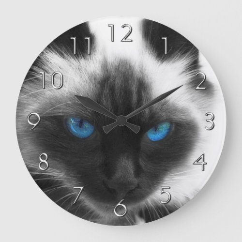 Siamese Cat Large Clock