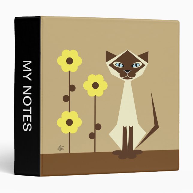 Siamese Cat Lover 3 Ring Binder (Front/Spine)