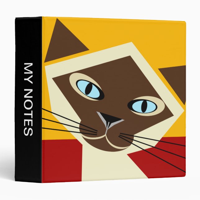 Siamese Cat Lover 3 Ring Binder (Front/Spine)