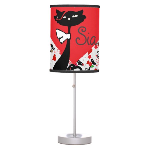 Siamese Cat Lover Retro Table Lamp
