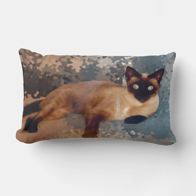 Siamese cat lumbar pillow (Front)