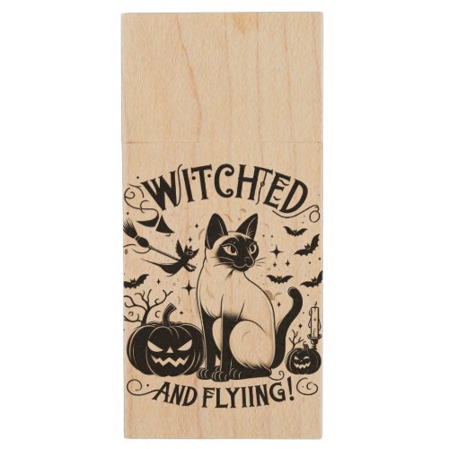 Siamese cat Magic Bewitched and Free Wood Flash Drive