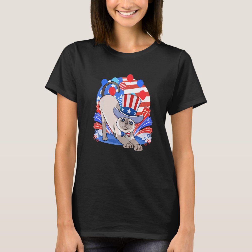Discover Siamese Cat Merica 4th of July American Patriotic Personalized T-Shirt