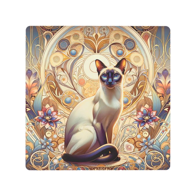 Siamese cat metal print (Front)