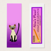 Siamese Cat Mini Bookmarks (Purple) (Front & Back)