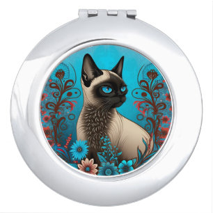 Siamese Cat Mirror Compact