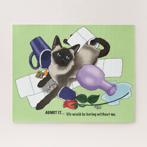 Siamese Cat Mischief Fantasy Jigsaw Puzzle