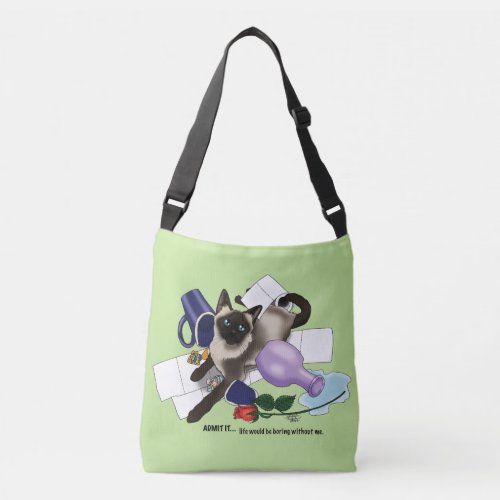 siamese Cat Mischief Funny Crossbody Bag