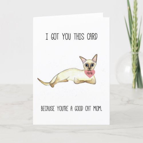 Siamese Cat Mom Card