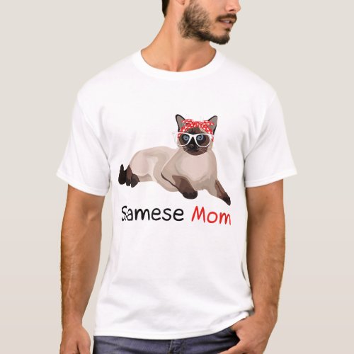 Siamese Cat Mom Kitten Womens Siamese Cat T_Shirt