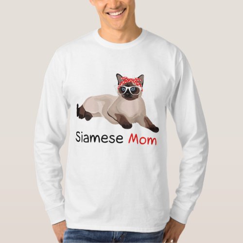 Siamese Cat Mom Kitten Womens Siamese Cat T_Shirt
