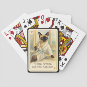 Siamese Cat Mom retirement Poker Cards