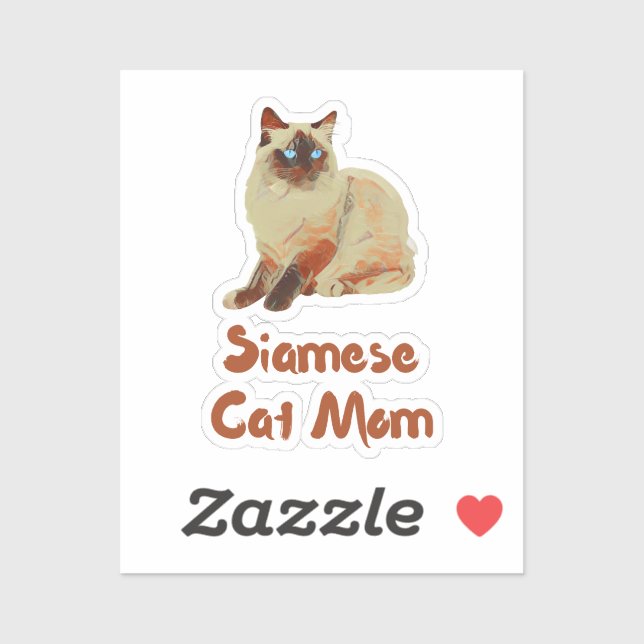 Siamese Cat Mom Sticker (Sheet)