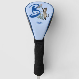 Siamese Cat Monogram Initial B Personalized Golf Head Cover