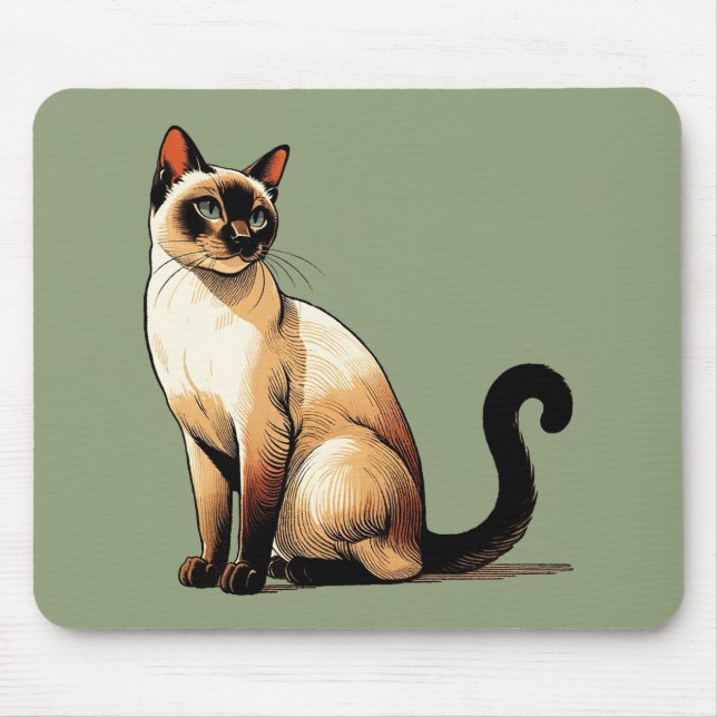 Siamese Cat Mouse Pad (Front)