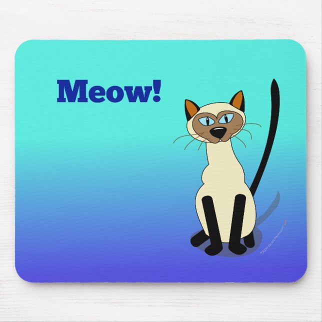 Siamese Cat Mousepad (blue) (Front)