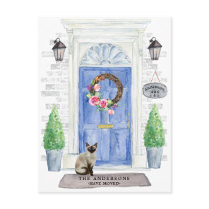 Siamese Cat Moving Announcement Postcard