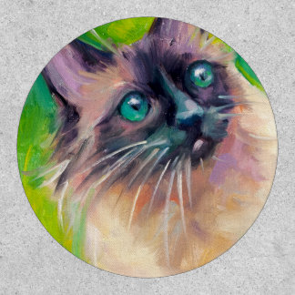 Siamese Cat Oil Painting Pet Art Portrait Patch