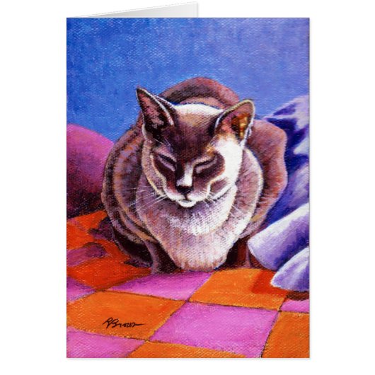 Siamese Cat on a Patchwork Quilt (Front)