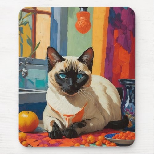 Siamese Cat on Countertop Mouse Pad