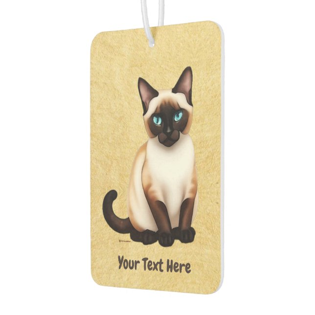 Siamese Cat On Old Paper Air Freshener (Left)