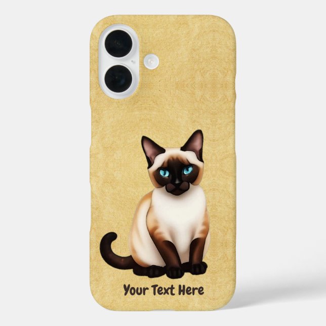 Siamese Cat On Old Paper Case-Mate iPhone Case (Back)