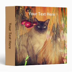 Siamese Cat On Shelf Personalized  3 Ring Binder