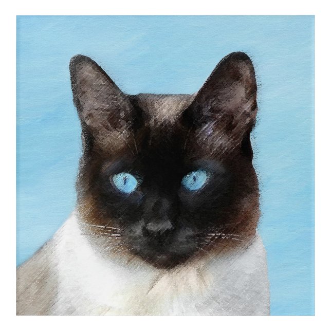 Siamese Cat Painting - Cute Original Cat Art (Front)