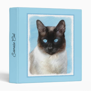 Siamese Cat Painting - Cute Original Cat Art 3 Ring Binder