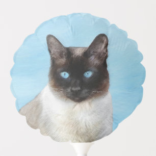 Siamese Cat Painting - Cute Original Cat Art Balloon