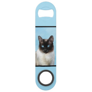 Siamese Cat Painting - Cute Original Cat Art Bar Key