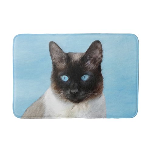 Siamese Cat Painting _ Cute Original Cat Art Bath Mat