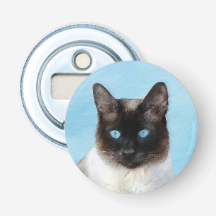 Siamese Cat Painting - Cute Original Cat Art Bottle Opener