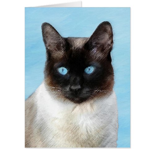 Siamese Cat Painting _ Cute Original Cat Art Card