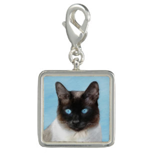 Siamese Cat Painting - Cute Original Cat Art Charm
