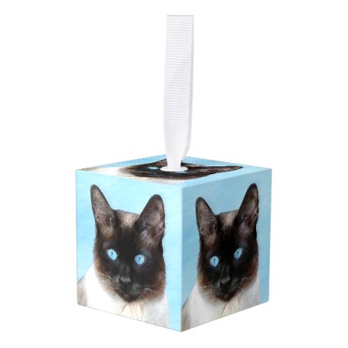 Siamese Cat Painting _ Cute Original Cat Art Cube Ornament