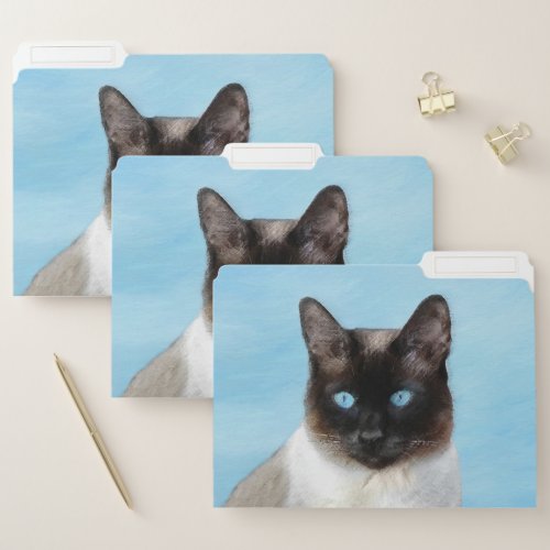 Siamese Cat Painting _ Cute Original Cat Art File Folder